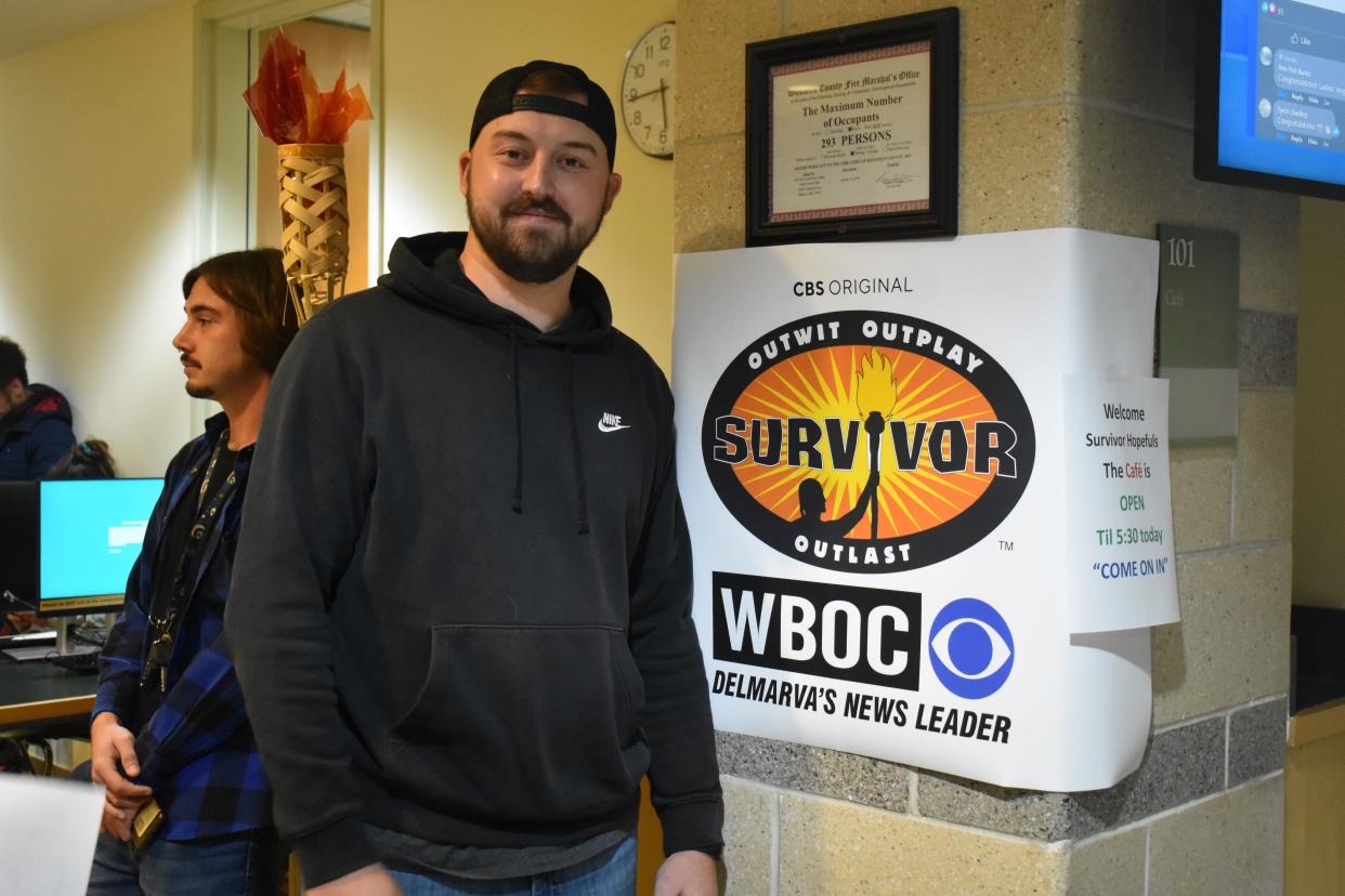 Salisbury resident John Whipps attends an open casting call for CBS's hit reality television show "Survivor" on November 10, 2023, at Wor-Wic Community College in Salisbury, Maryland.