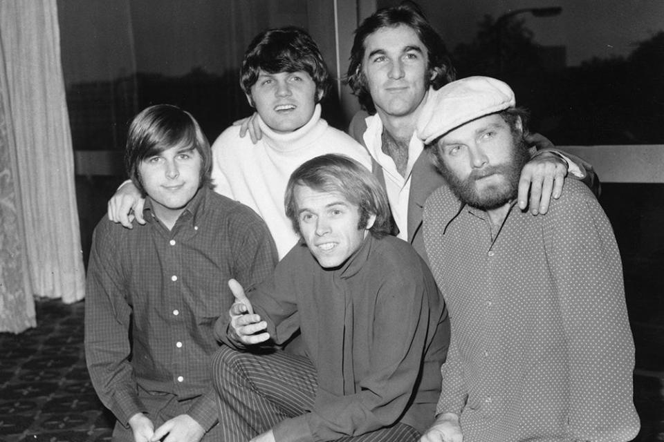 From left, Carl Wilson (1946 - 1998), Bruce Johnston, Al Jardine (front), Dennis Wilson (1944 - 1983) and Mike Love (Getty Images)