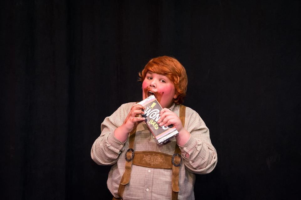 Lane Donathan portrays Augustus Gloop in Amarillo Little Theatre's production of "Charlie and the Chocolate Factory."