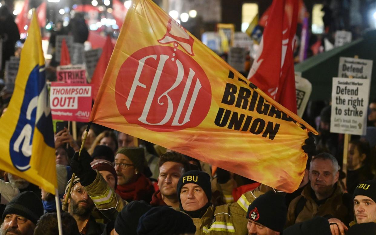 Fire Bridages Union ballot industrial action strike demonstration - Andy Rain/EPA-EFE/Shutterstock