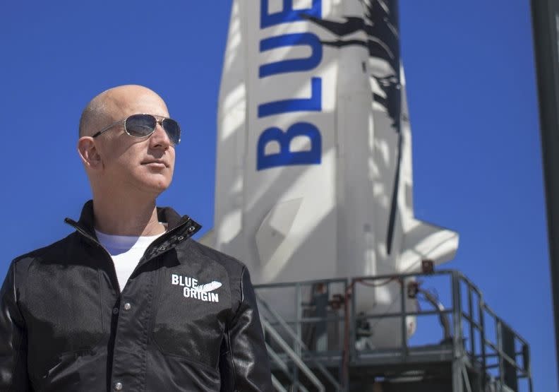 身為航太公司「藍源」（Blue Origin）的創辦人貝佐斯。Blue Origin官網。