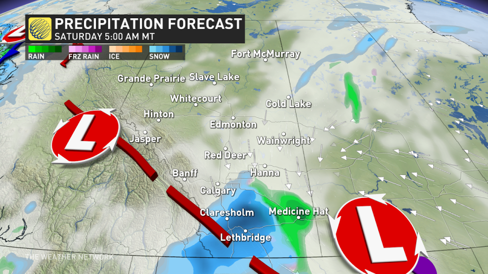 Alberta precip Saturday 5am