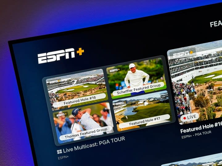 ESPN+ as seen on a television.