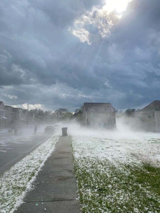 Hail fog in Rock Hill, South Carolina on April 20, 2024. (James Thomas)