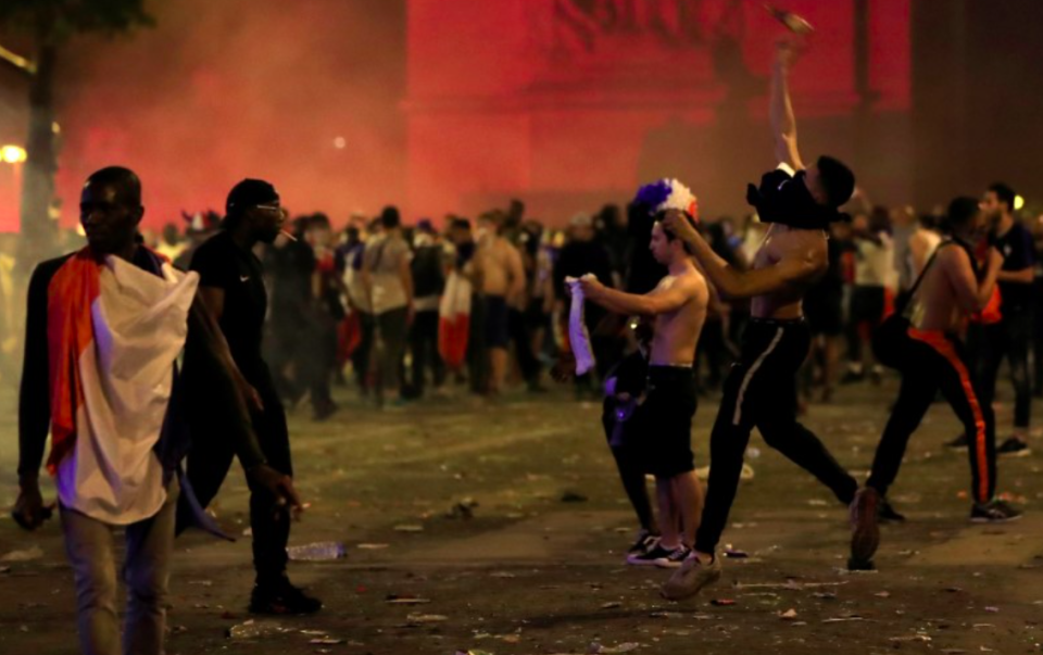 <em>Celebrations over France’s World Cup win descended into violence in Paris (Reuters)</em>