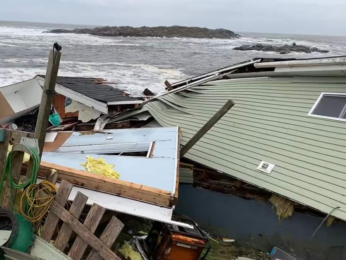 Homes that stood for over 80 years in Port aux Basques destroyed in a matter of hours by storm surge from Post-Tropical Storm Fiona. (Ashley Brauweiler/CBC - image credit)