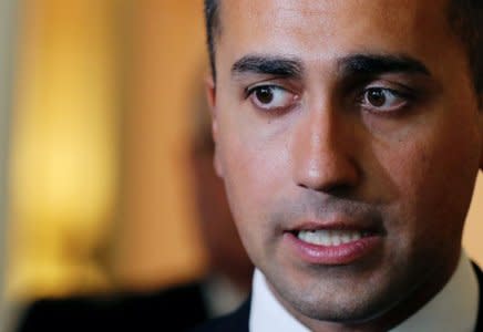 FILE PHOTO: Italian Deputy PM Luigi Di Maio speaks during a news conference in Cairo, Egypt August 29, 2018. REUTERS/Mohamed Abd El Ghany/File Photo