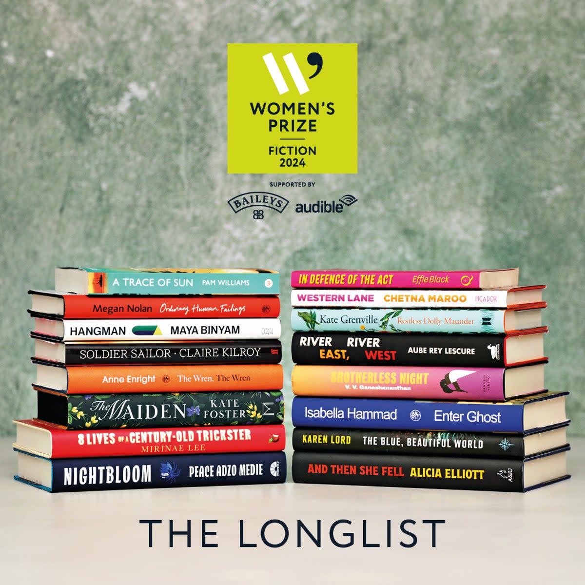 The 16 books on the longlist (Women’s Prize Trust)