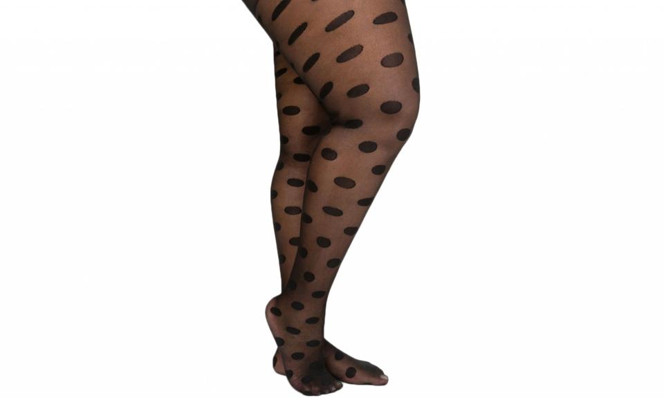 Ashley Stewart Sheer Large Dot Fitted Tights