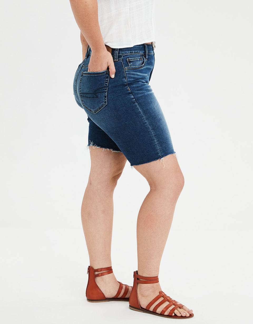 AE NE(X)T LEVEL HIGH-WAISTED DENIM SKINNY BERMUDA SHORT 