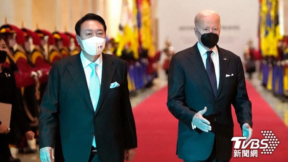 南韓總統尹錫悅（左）、美國總統拜登（右）。（圖／達志影像美聯社）