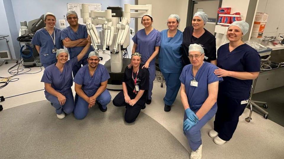 Robots and Katie's surgery team