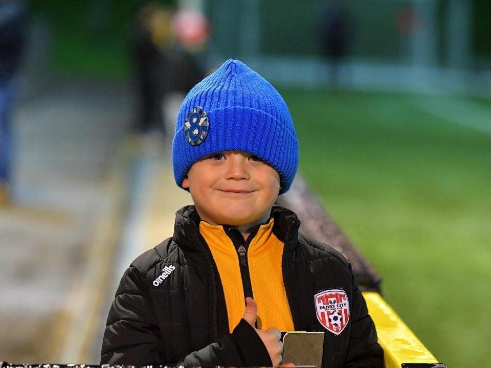 Young Derry City fan at the Brandywell on Friday evening. Photograph: George Sweeney (Photo: George Sweeney)