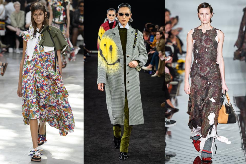 Sacai Spring 2019; Alexander Wang Fall 2019; Loewe Fall 2019