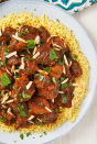 <p>Don't write off making a tagine if you don't own a tagine pot. We made ours in a Dutch oven and it comes out perfectly! The lamb simmers until it is completely tender, while making your kitchen smell like a fancy Moroccan restaurant.</p><p>Get the <a href="https://www.delish.com/uk/cooking/recipes/a30311113/moroccan-lamb-tagine-recipe/" rel="nofollow noopener" target="_blank" data-ylk="slk:Moroccan Lamb Tagine;elm:context_link;itc:0;sec:content-canvas" class="link ">Moroccan Lamb Tagine</a> recipe.</p>