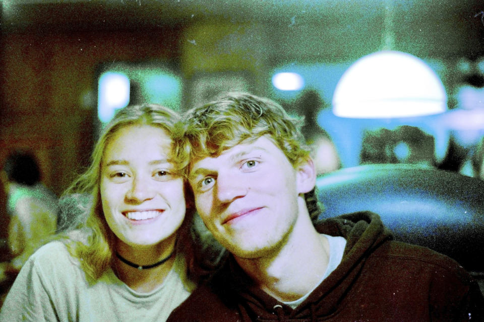 In this Sept. 1, 2017 photo provided by Matthew Westmoreland, Riley Howell, right, is seen. Authorities say Howell, 21, was killed after he tackled a gunman who opened fire in a classroom at the University of North Carolina-Charlotte. Police said a few students, including Howell, died and several others were injured. Charlotte-Mecklenburg Police Chief Kerr Putney said Howell's actions likely saved the lives of other students. (Matthew Westmoreland via AP)