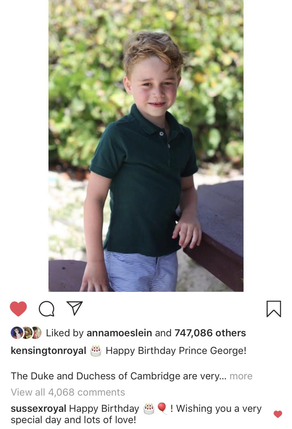 <h1 class="title">H&M message to Prince George</h1><cite class="credit">Instagram/@KensingtonRoyal</cite>