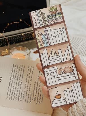 An adorable bookmark book tracker to remind you of all the great places you've been while you stayed put in your favorite reading chair