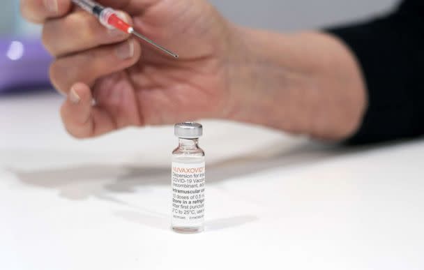 PHOTO: A healthcare worker prepares a dose of the COVID-19 vaccine from Novavax in Utrecht, Netherlands, March 15, 2022.  (Jeroen Jumelet/ANP via AFP/Getty Images)