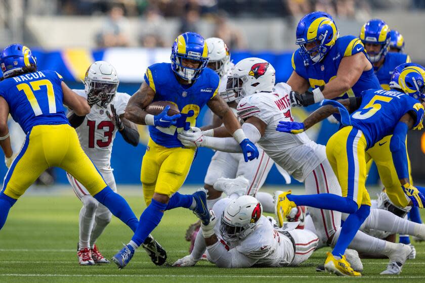 Inglewood, CA, Sunday, October 15, 2023 - Los Angeles Rams running back Kyren Williams.