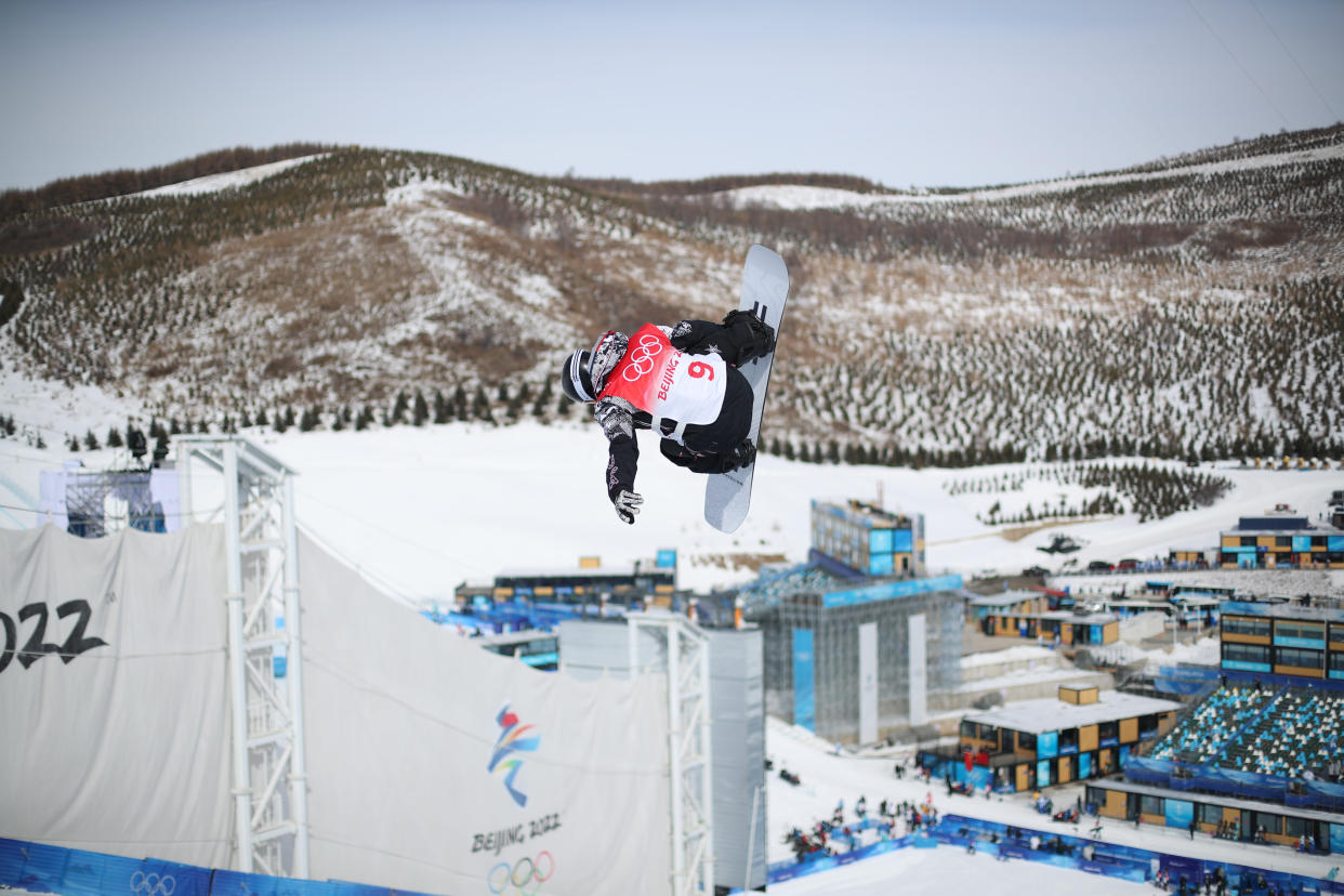 BEIJING, CHINA - February 07:   Shaun White of the United States in action during the Snowboard Halfpipe practice at Genting Snow Park during the Winter Olympic Games on February 7th, 2022 in Zhangjiakou, China.  (Photo by Tim Clayton/Corbis via Getty Images)