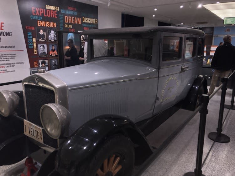 The 1927 Velie sedan on display was among 75,000 automobiles made by the Moline-based Velie Motor Company from 1908 to 1929.