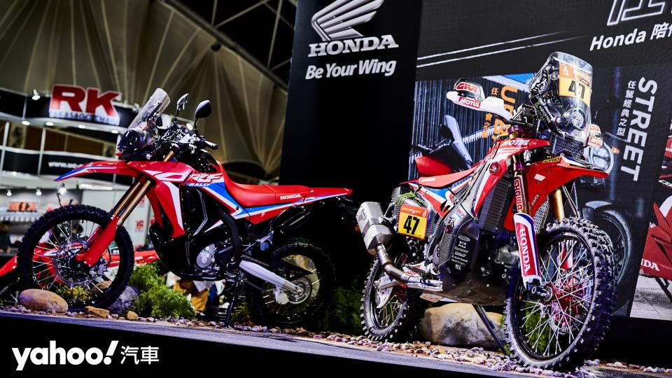 2022台北重型機車展Honda以Dakar Rally達卡拉力賽奪冠的CRF450 Rally作為當家看板。