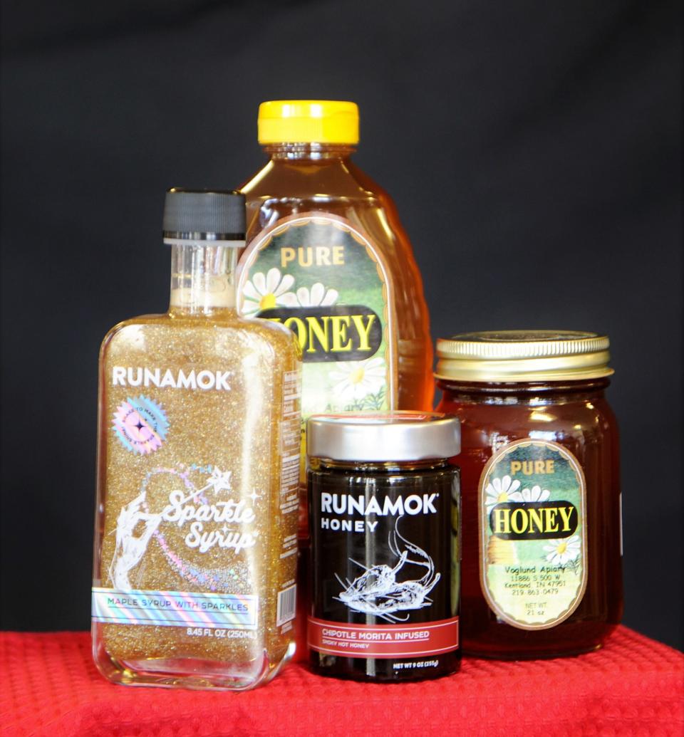 Flavored syrups and honey from Runamok in Vermont and Voglund Apiary can be found at Thyme in the Kitchen.