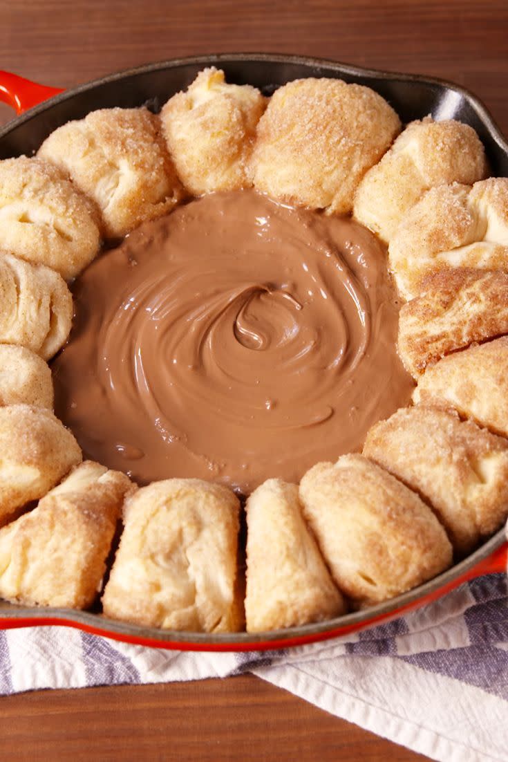 churros made from biscuits with a heap of nutella in the center