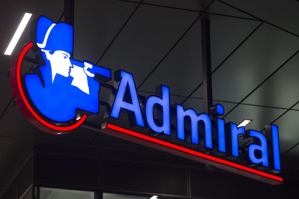 CARDIFF, UNITED KINGDOM - SEPTEMBER 24: Admiral insurance company sign seen on  on September 24, 2015 in Cardiff, United Kingdom. (Photo by Matthew Horwood/Getty Images)
