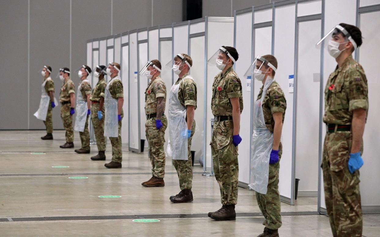 Soldiers helping with the mass covid testing on Merseyside  - Peter Byrne/PA