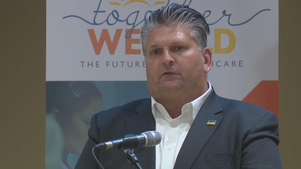 David Musyj is the president and CEO of Windsor Regional Hospital. He says a new weapons detection system installed at the hospital on Thursday, Oct. 19, 2023 has already detected a weapon. 