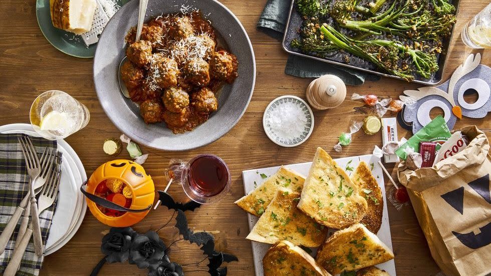 fall recipes parsley garlic bread on a serving board