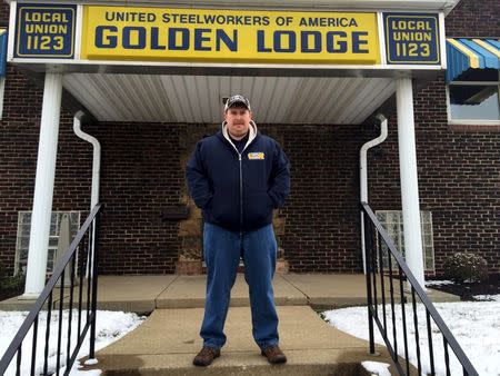 Curtis Green, vice president of the United Steelworkers' local union, poses for pictures in Canton, Ohio, March 4, 2016. Picture taken March 4, 2016. REUTERS/Tim Reid