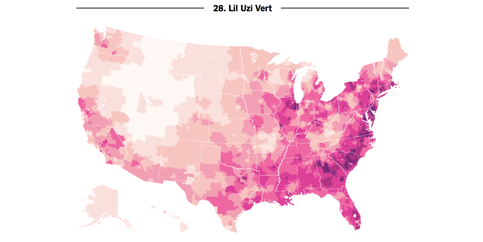 Detailed Maps Reveal Where Beyoncé, Lil Uzi Vert, and Future Are Bumped the Most