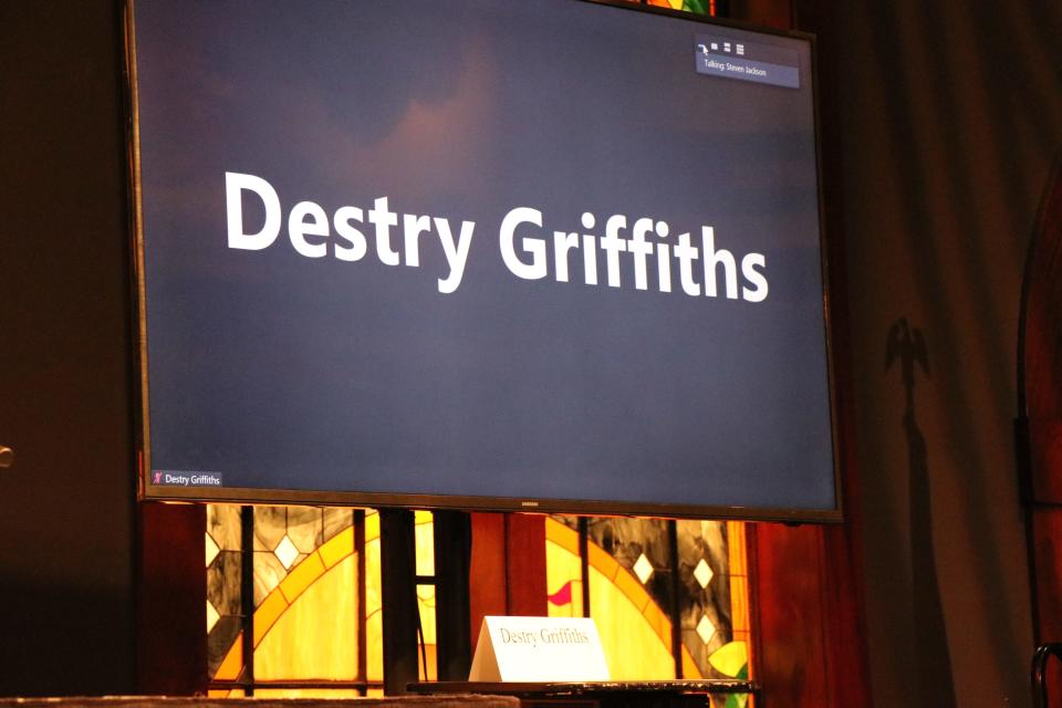 Destry Griffiths is a Republican candidate for seat A on the Iron County Commission participated in the primary debate at Southern Utah University virtually. June 13, 2022.