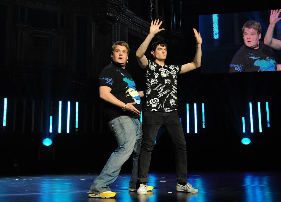 Back in the day:James and Matthew perform at the Royal Albert Hall in 2008. (PA)