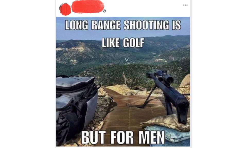 "Long range shooting is like golf ... but for men"