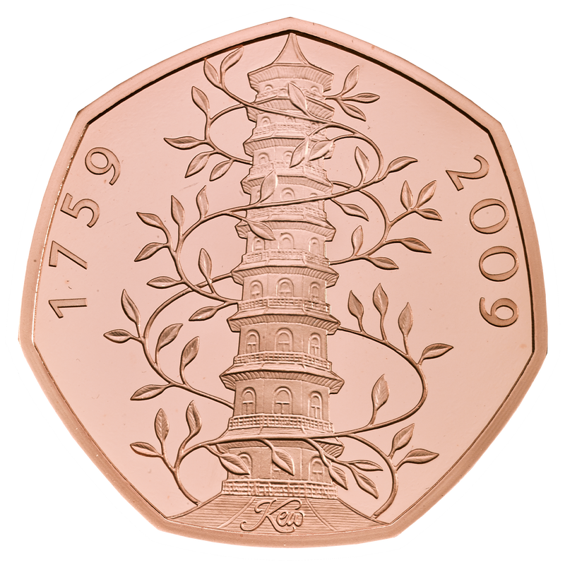 A Kew gardens 2009 gold proof coin. Photo: Royal Mint