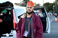 <p>Evan Ross stops by California’s first Drive-In Dance Party with A-Trak, hosted by Global Soundemic, on Sunday in Ventura, Calif. </p>