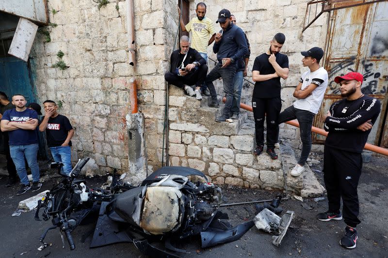 Scene of killing of Palestinian Den of Lions member Tamer Kilani, in Nablus