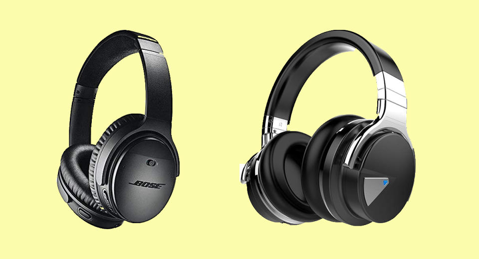 (Left to right) Bose QuietComfort 35 II Wireless Bluetooth Headphones, Cowin E7 Active Noise Cancelling Headphones Bluetooth Headphones. (Photo: Amazon)