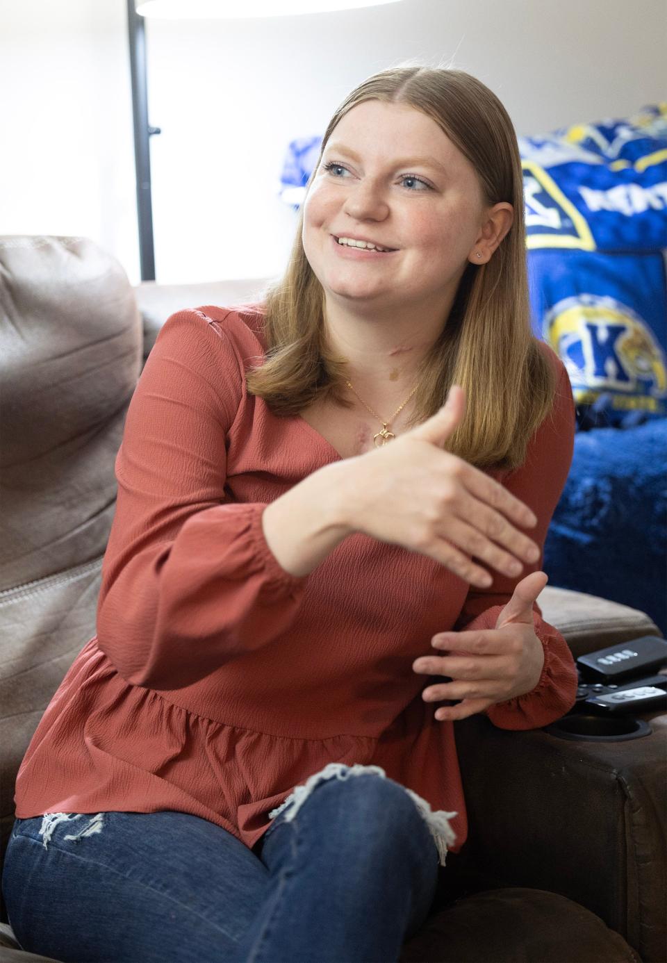 After a lifetime of heart procedures, Plain Township native Katherine Schroeder-Herrmann underwent a successful heart transplant last year. It's given her a life she's never known.