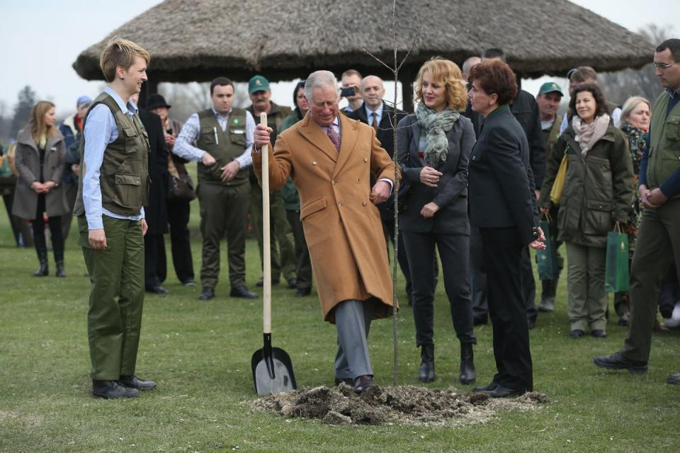 The Prince of Wales planting a tree in Serbia (Sean Gallup/PA) (PA Archive)