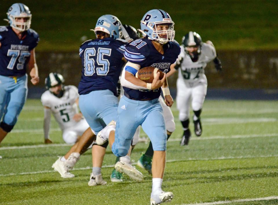 Petoskey's Brendan Swiss has found more traction on the ground in recent weeks and will be relied upon more as the final weeks of the regular season grind out.