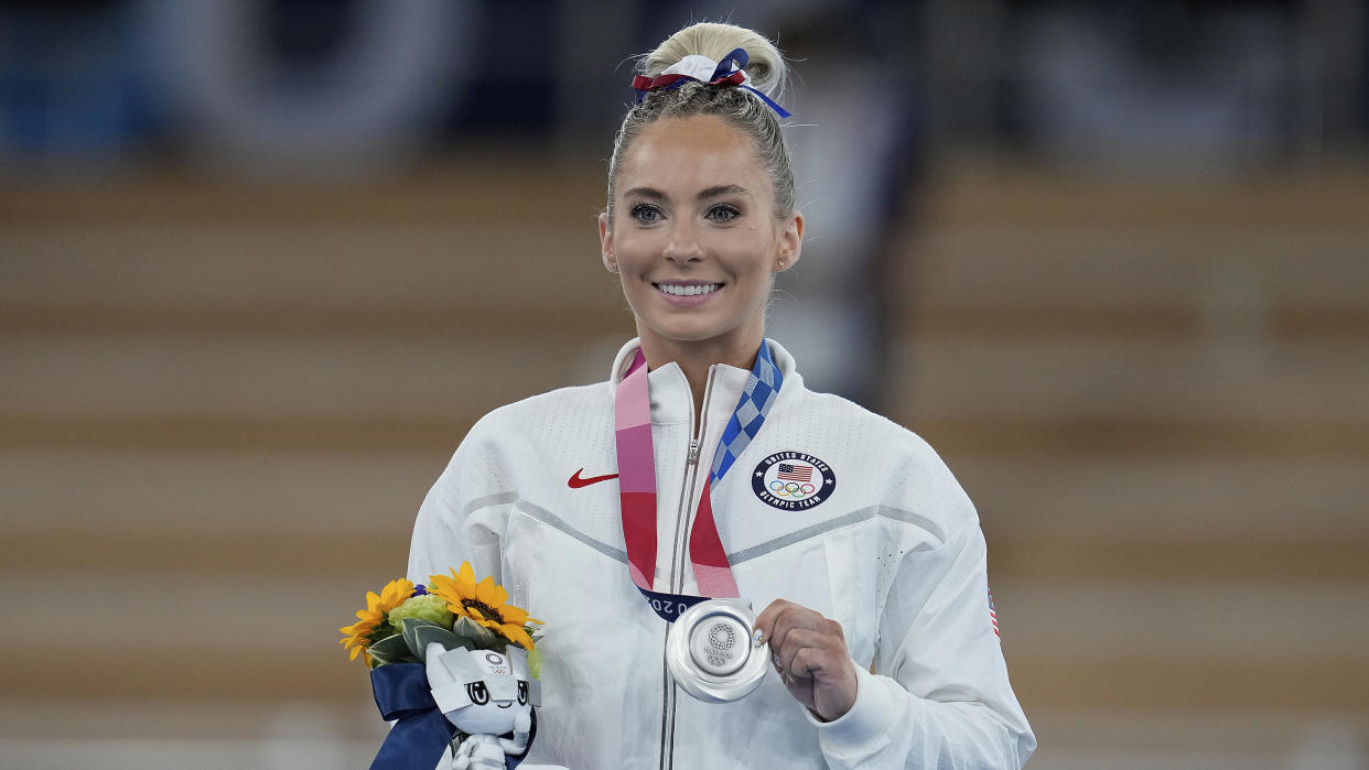 After thinking her Olympic career was over, MyKayla Skinner earned gymnastics silver. (AP Photo/Natacha Pisarenko)
