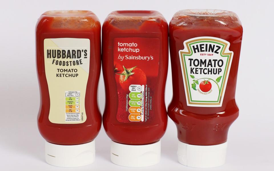 Spot the difference: Sainsbury’s sells ketchup at three price points - Clara Molden for The Telegraph