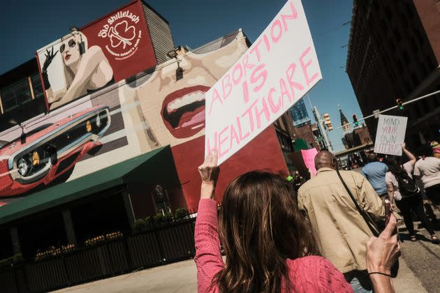 Supporters of abortion rights march in downtown Detroit after a leaked draft document showed that the U.S Supreme Court was preparing to overturn Roe v. Wade.  (Photo: Matthew Hatcher/SOPA Images/LightRocket via Getty Images)