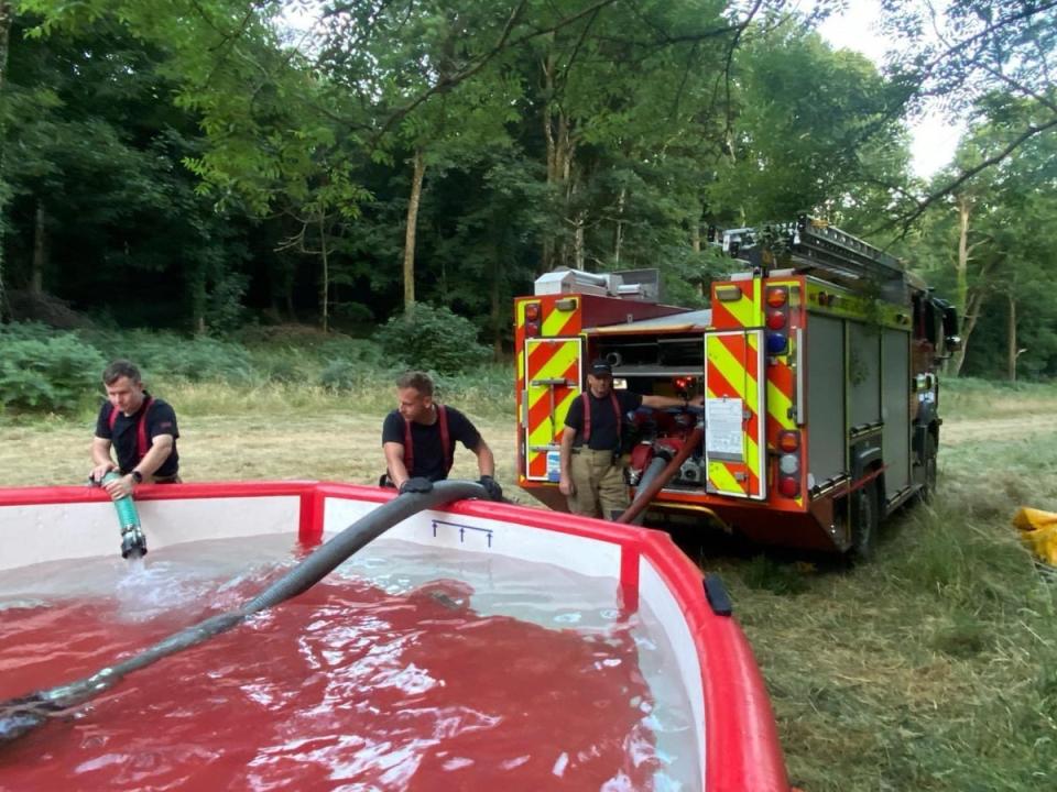 Dorset and Wiltshire Fire and Rescue Service had already spent 10 days at a wildfire before Tuesday’s record temperatures hit. (Dorset and Wiltshire Fire and Rescue Service)