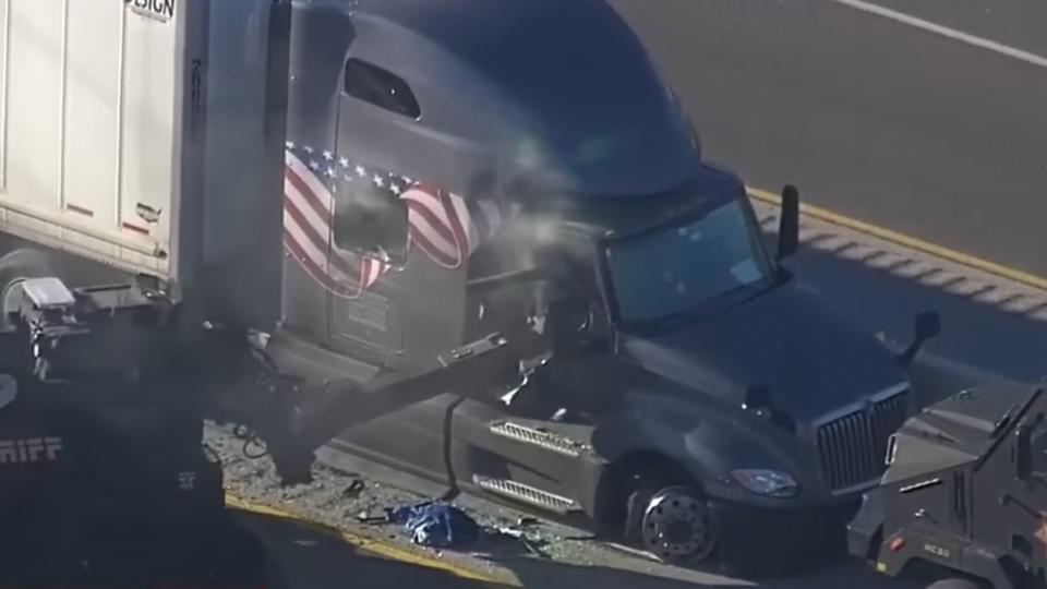 Texas Police Chase Ends With SWAT And Semi-Truck Torn Open